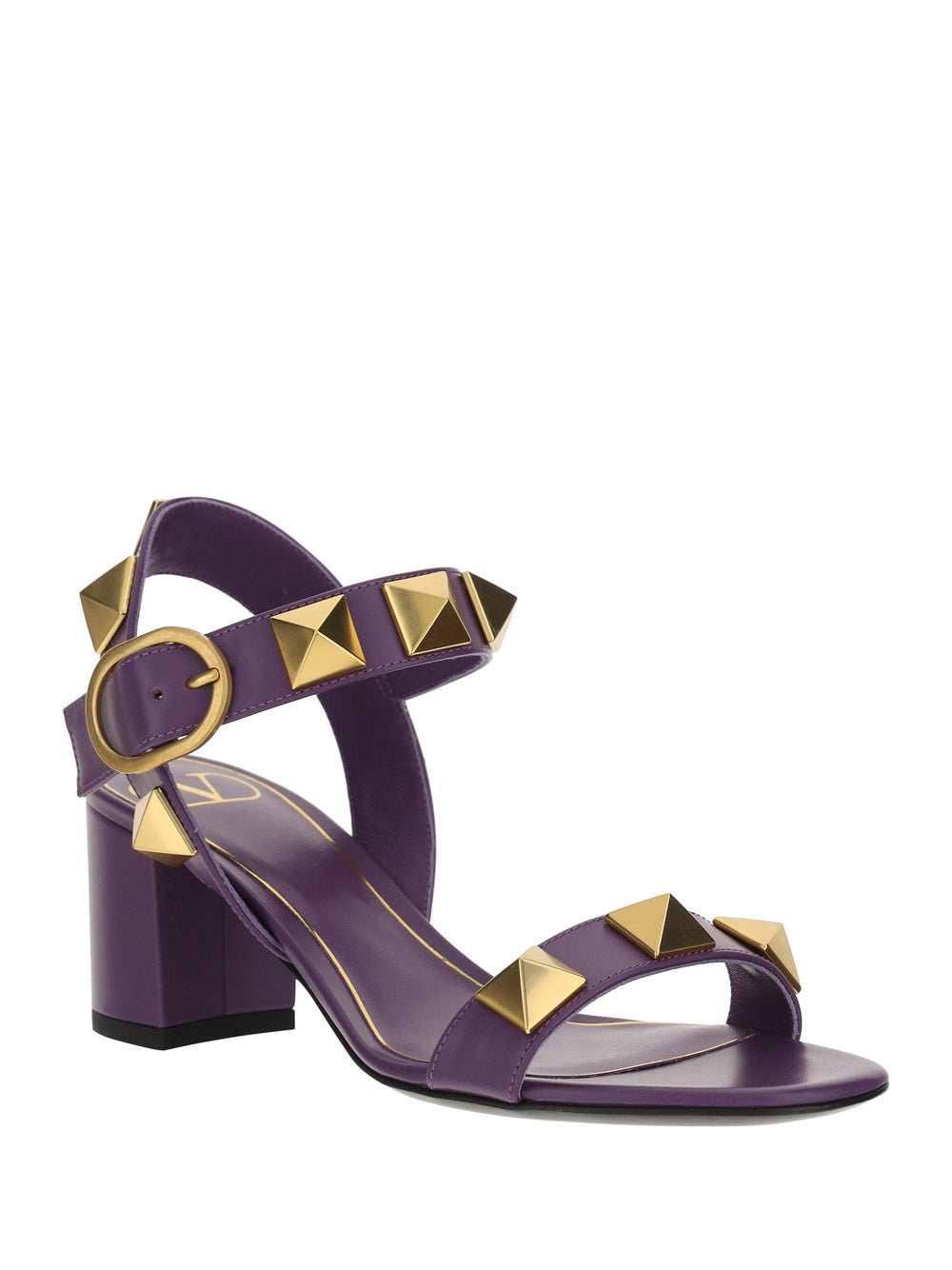 Roman Stud Calfskin Sandal 60MM - Purple