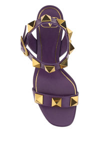 Roman Stud Calfskin Sandal 60MM - Purple