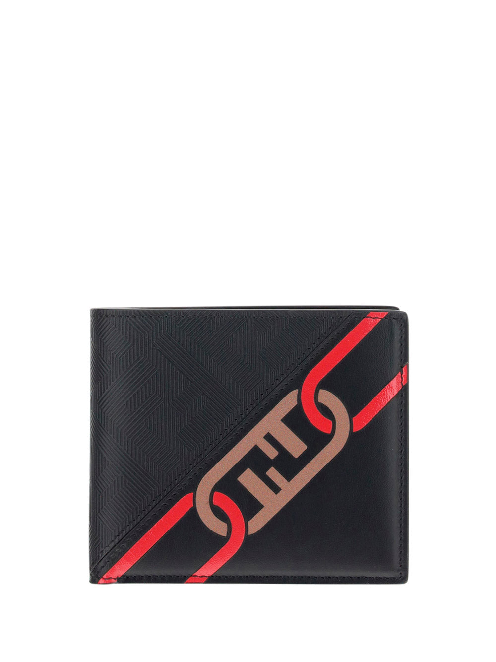 Bi-fold Wallet - Black/Red/Beige