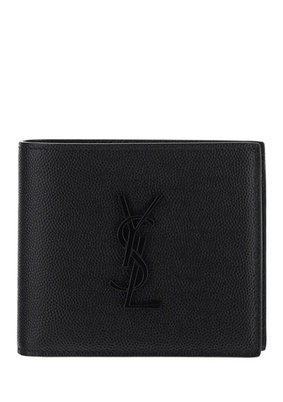 Monogram East/West Wallet With Coin Purse In Grain de Poudre Embossed Leather - Black