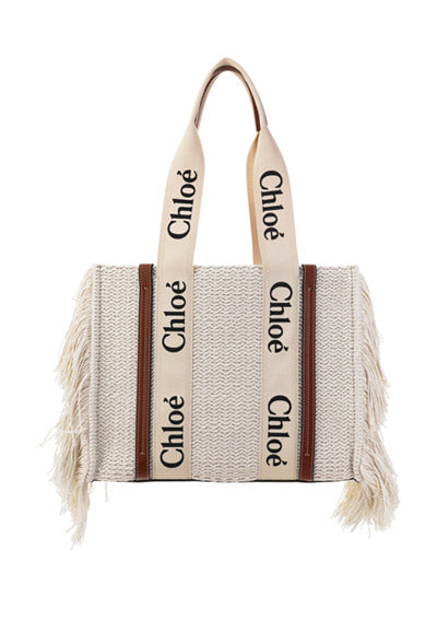 Medium Woody Tote Bag - Off-white