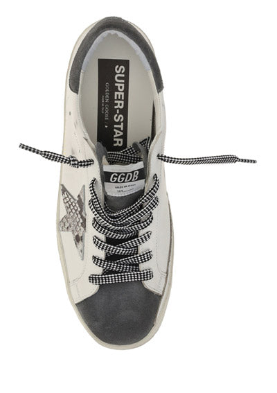Super-Star Sneakers In Leather and Suede - White / Grey