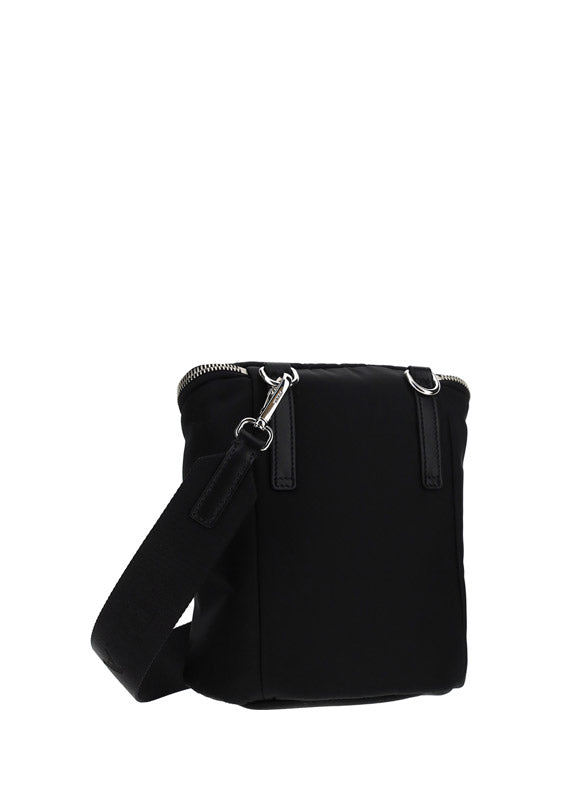 Re-Nylon and Leather Shoulder Bag - Black
