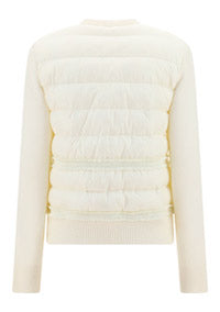 Padded Wool Blend Cardigan - Off White