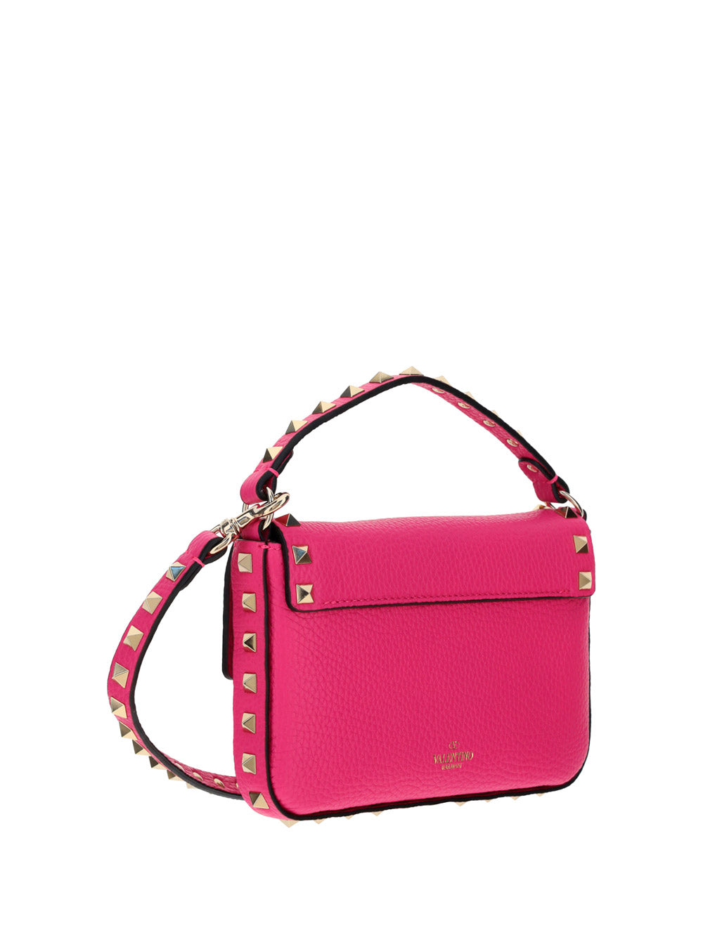 Rockstud Grainy Calfskin Pouch - Pink PP