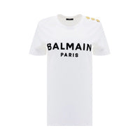Cotton T-shirt With Black Logo Print - White