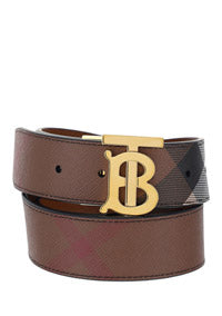 Reversible Monogram Motif Check Belt - Brown / Black