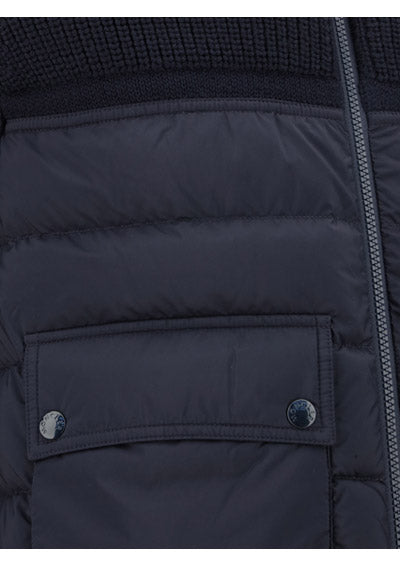 Padded Wool Cardigan - Navy