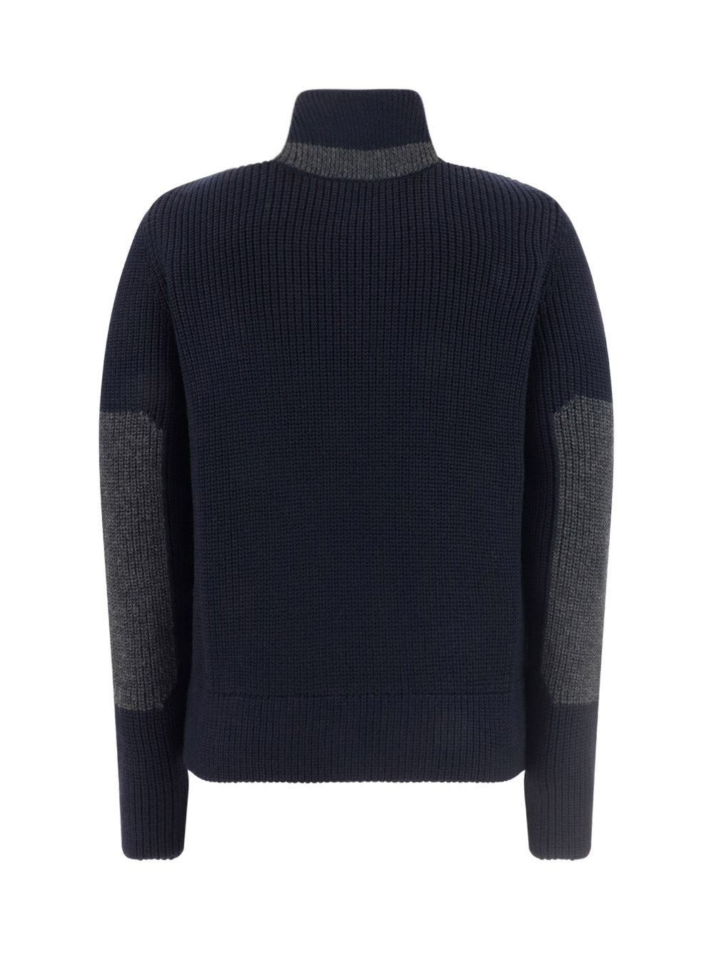 Padded Wool Cardigan - Navy