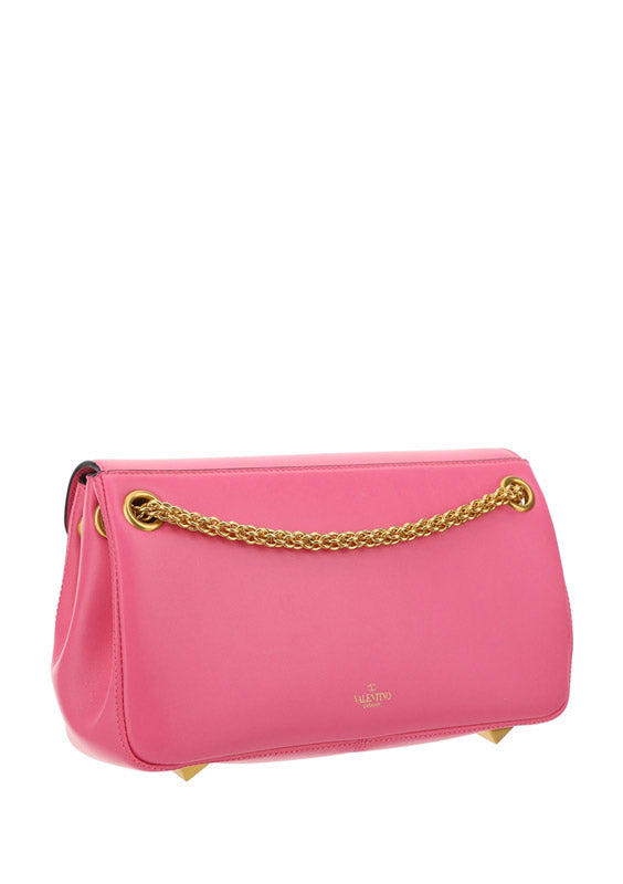 Stud Sign Nappa Shoulder Bag - Pink