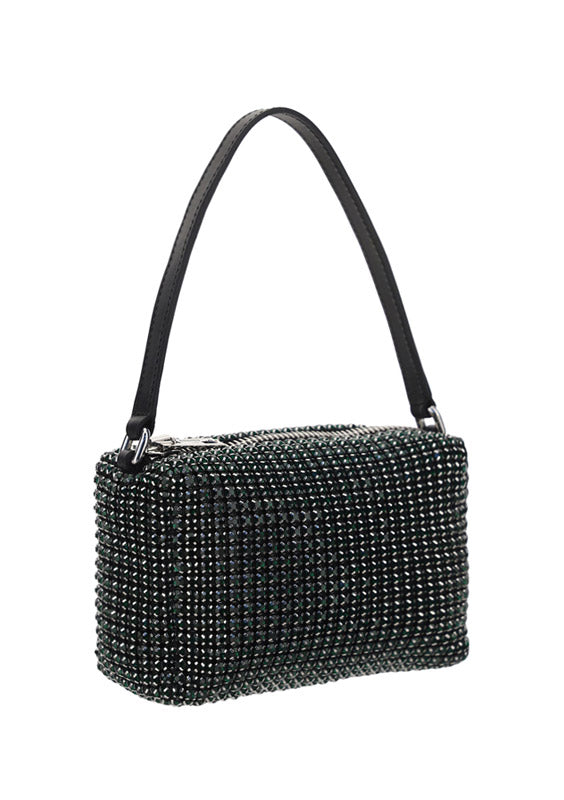Heiress Medium Pouch Bag in Rhinestone Mesh