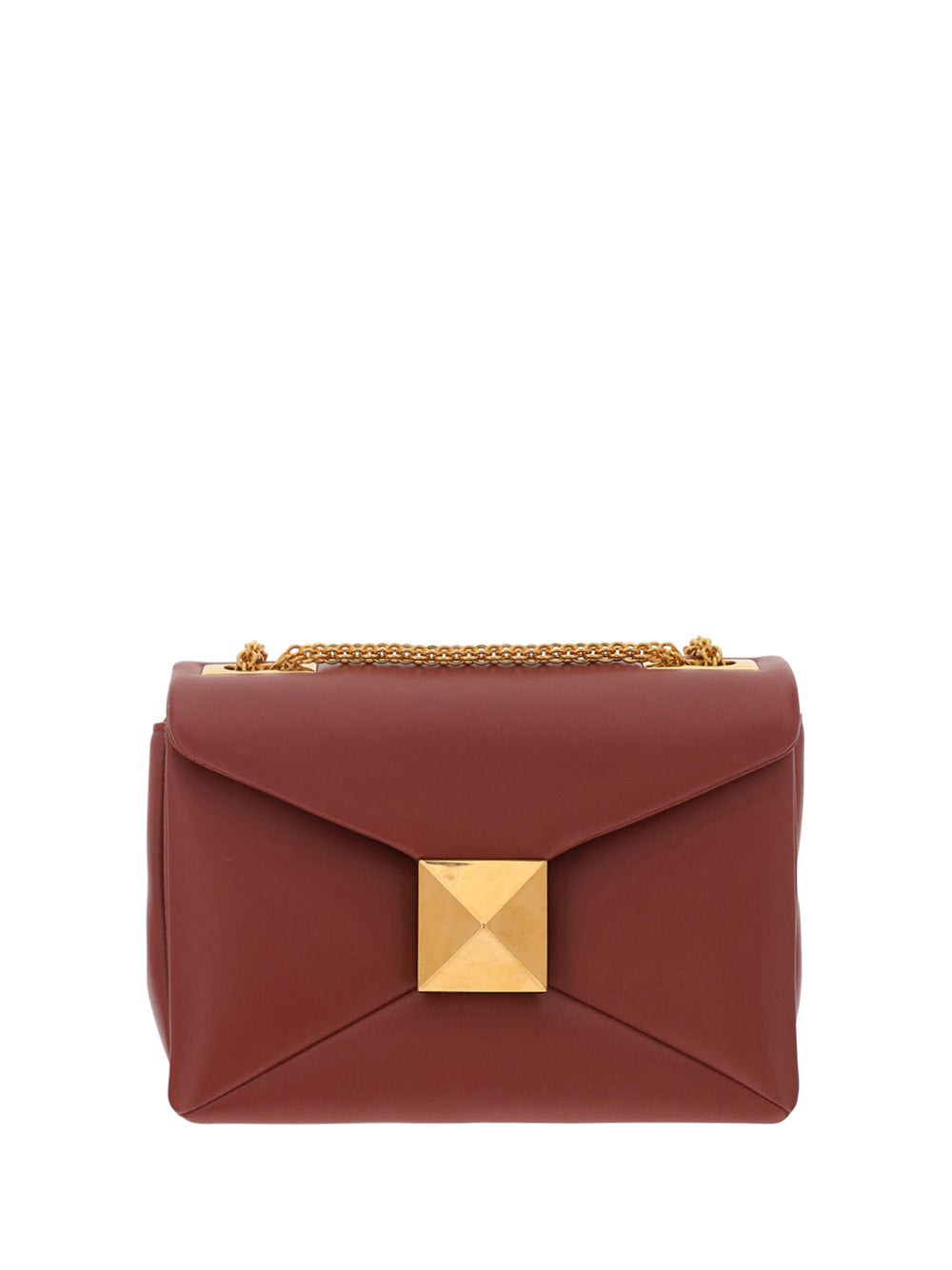 One Stud Nappa Bag With Chain - Gingerbread