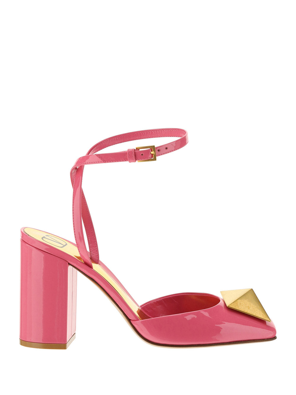 One Stud Pump in Patent Leather 90mm - Pink