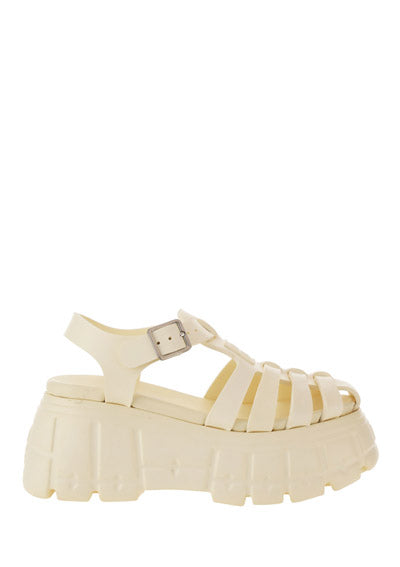 Rubber Platform Sandals - White