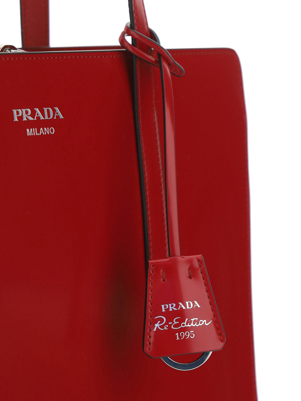 Prada Re-Edition 1995 Brushed Leather Medium Handbag - Scarlet Red