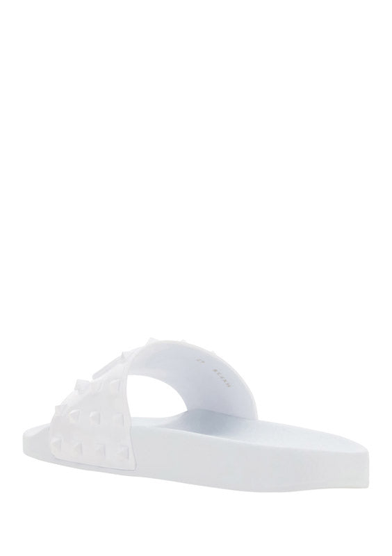 Rubber Summer Vlogo Signature Slide Sandal - White