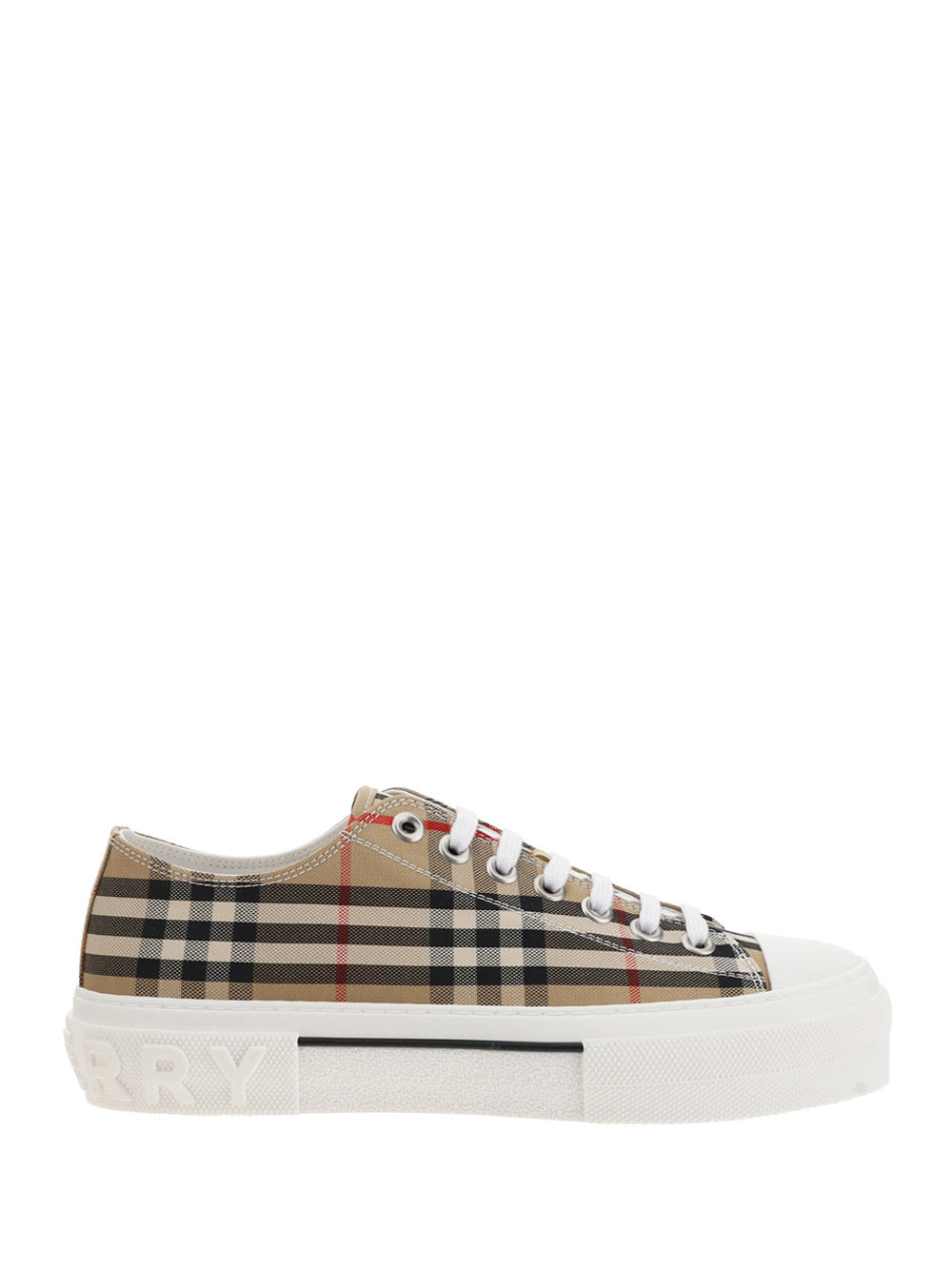 Vintage Check Cotton Sneakers