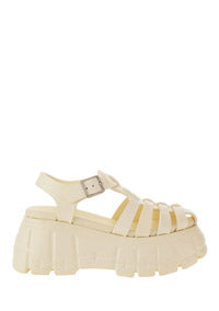 Rubber Platform Sandals - White