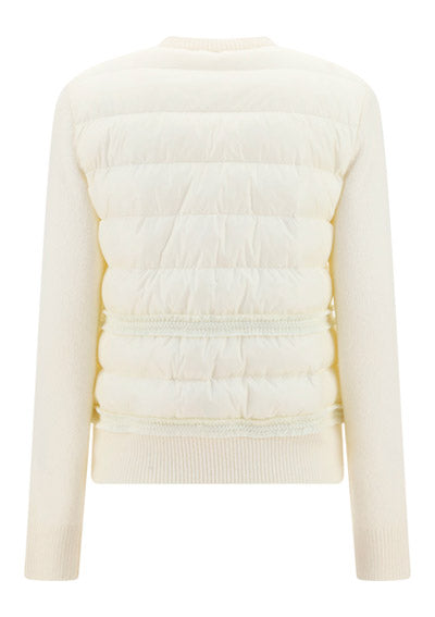 Padded Wool Blend Cardigan - Off White
