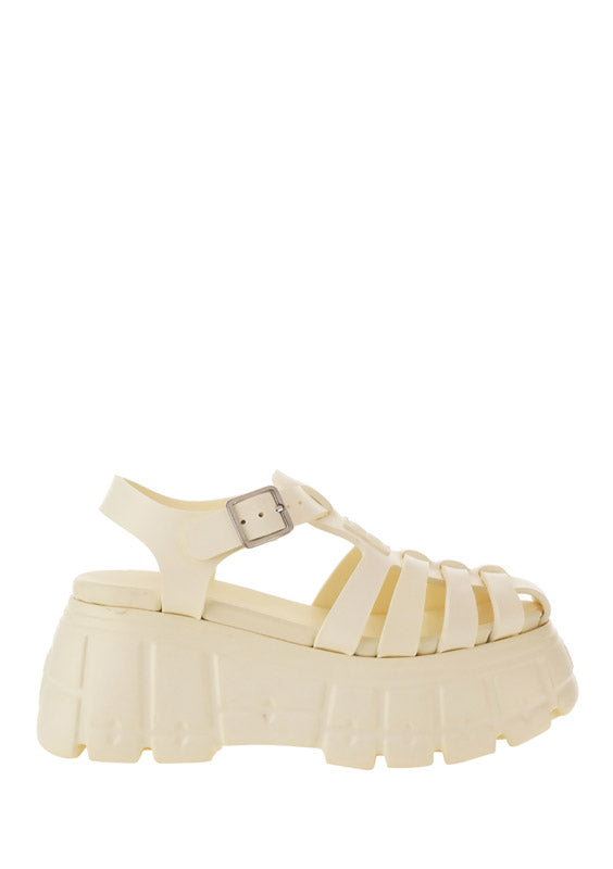 Rubber Platform Sandals - White
