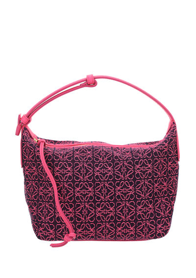 Small Cubi bag in Anagram Jacquard and Calfskin - Pink