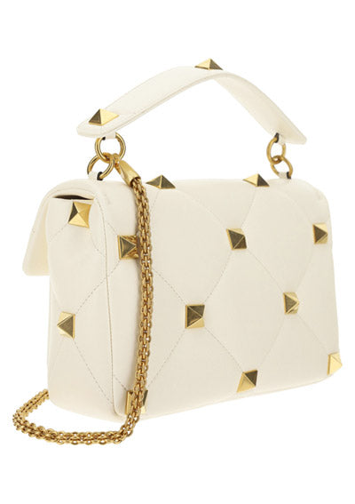Large Roman Stud The Shoulder Bag - Ivory