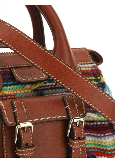 Edith Mini Bag in Recycled Cashmere Knit & Buffalo Leather - Multicolor