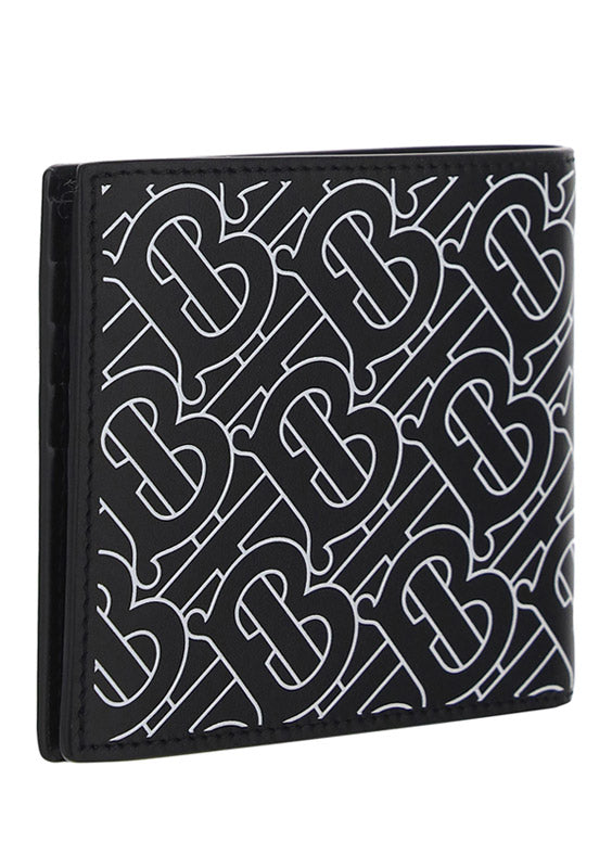Monogram Print International Bifold Wallet - Black / White