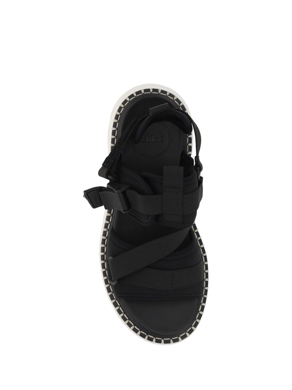 Lilli Sporty Flat Sandal In Recycled Textile - Black
