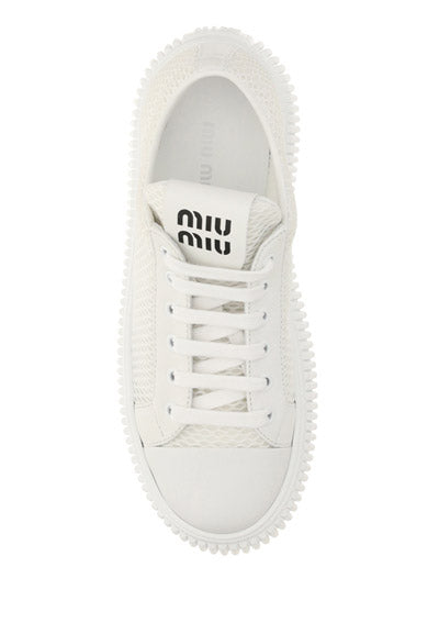Mesh Flatform Sneakers - White