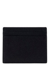 VLogo Signature Cardholder in Grainy Calfskin Leather - Black