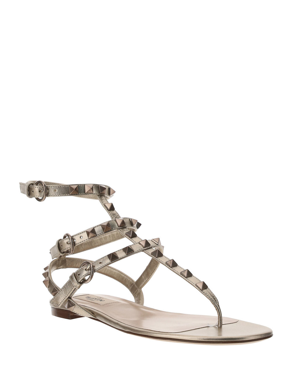 Rockstud Metallic Flat Flip-FLop Sandal - Skin