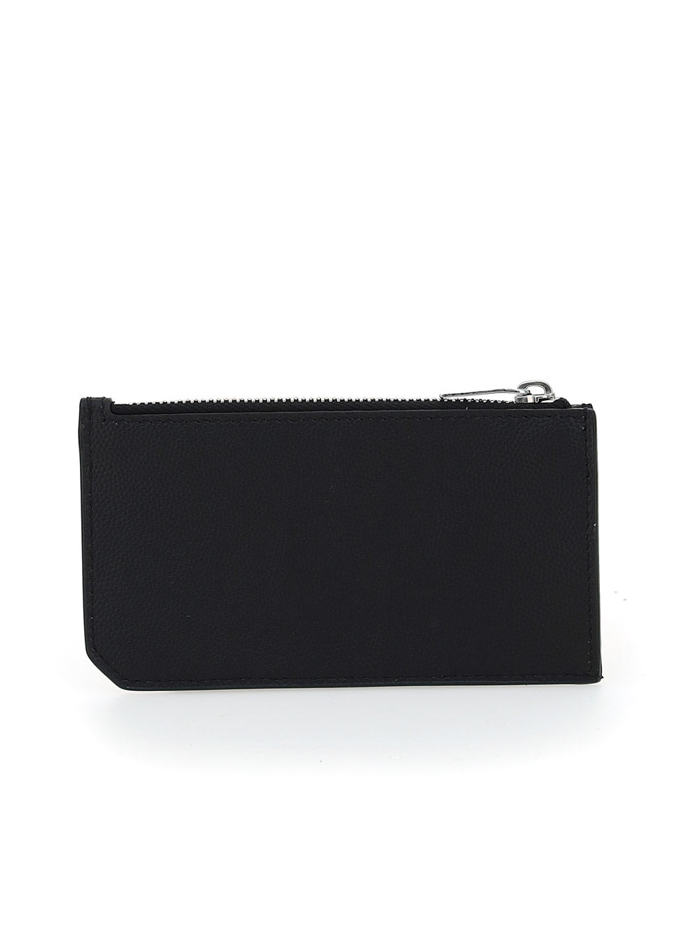 Fragments Zipped Card Case In Grain De Poudre Embossed Leather - Black