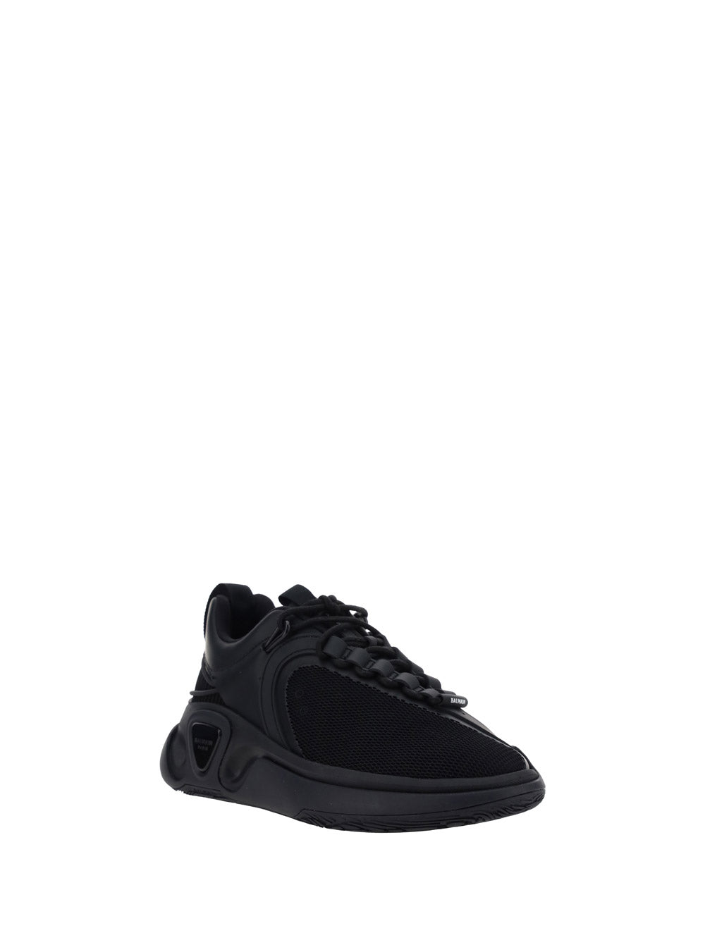 Reflective Material and Mesh B-Runner Sneakers - Black