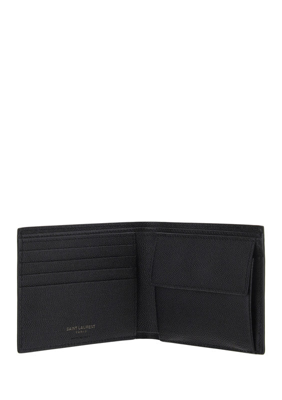 Monogram East/West Wallet With Coin Purse In Grain de Poudre Embossed Leather - Black