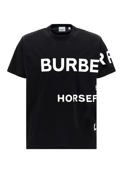 Horseferry Print Cotton Oversized T-shirt - Black