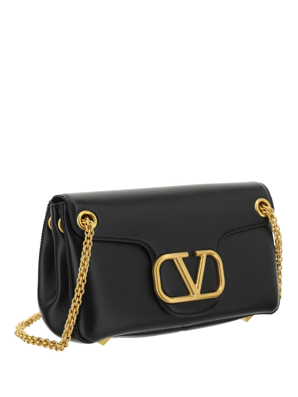 Stud Sign Nappa Shoulder Bag - Black