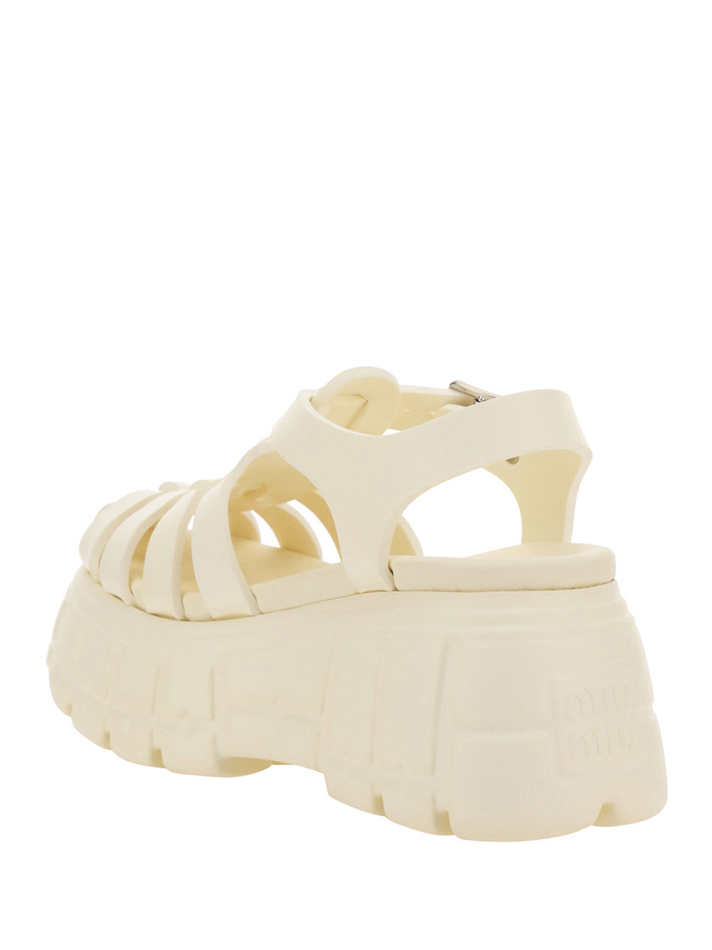 Rubber Platform Sandals - White