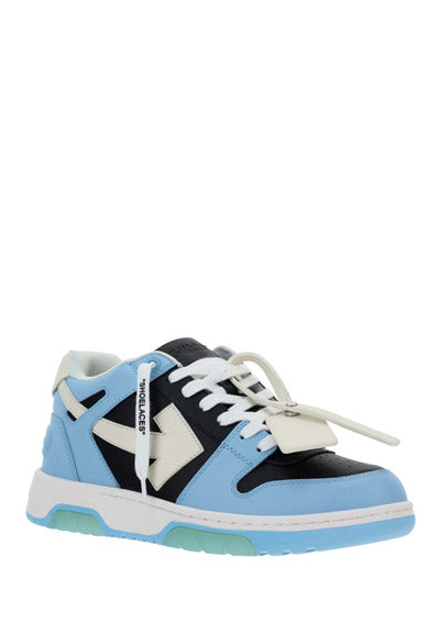 Out of Office Calf Leather Sneakers - Blue/Black/White