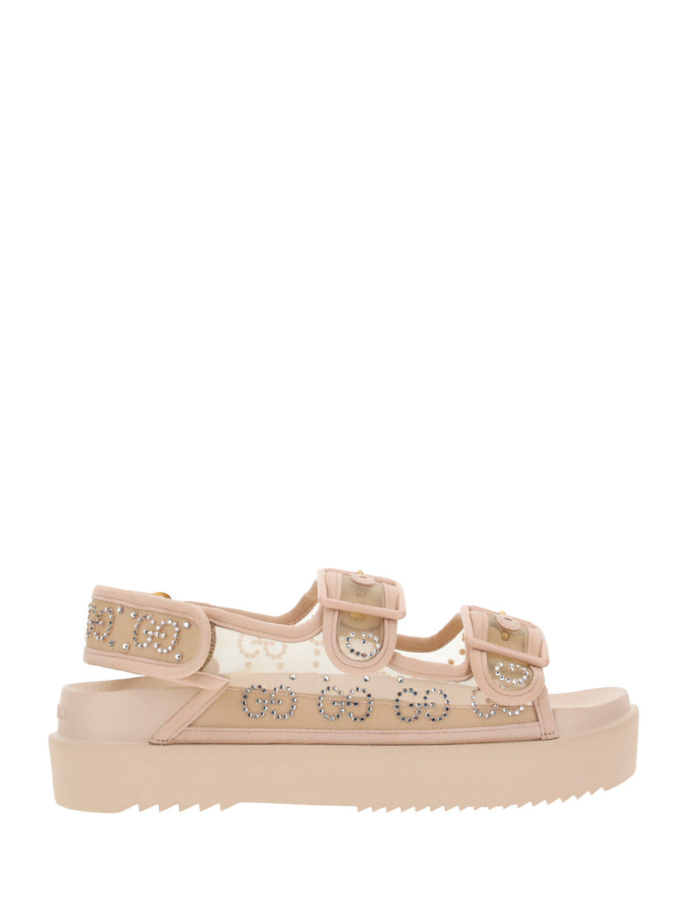 Women's GG Sandal with Crystals - Rose Beige