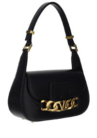 Vlogo Chain Shoulder Bag in Calfskin - Black