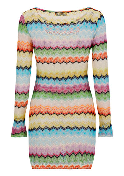 Long Sleeve Mini Dress - Multi
