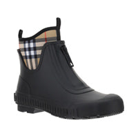 Vintage Check Neoprene and Rubber Rain Boots - Black / Archive Beige