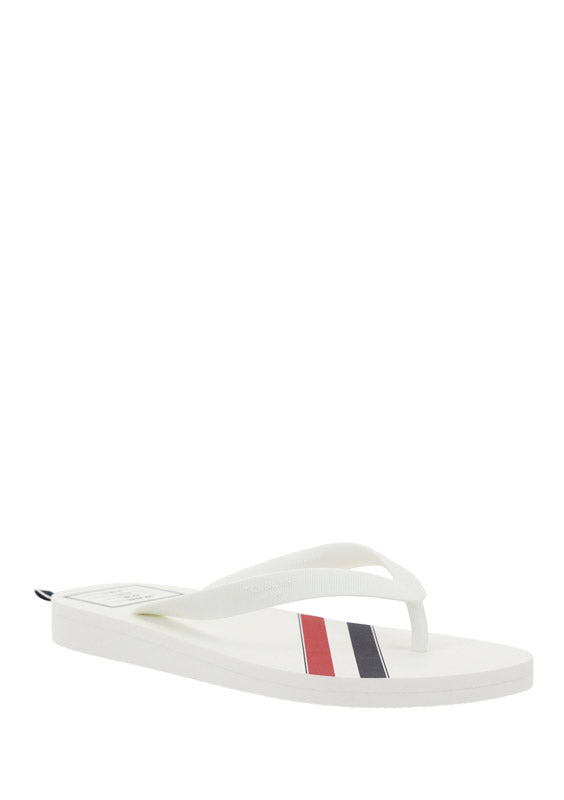 Rubber Stripe Flip Flop - White