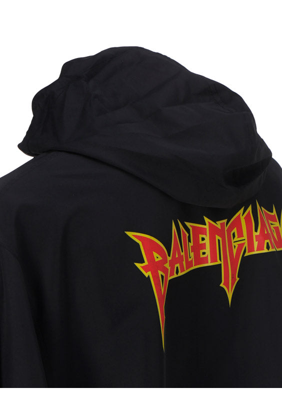 Metal Short Windbreaker Jacket - Black
