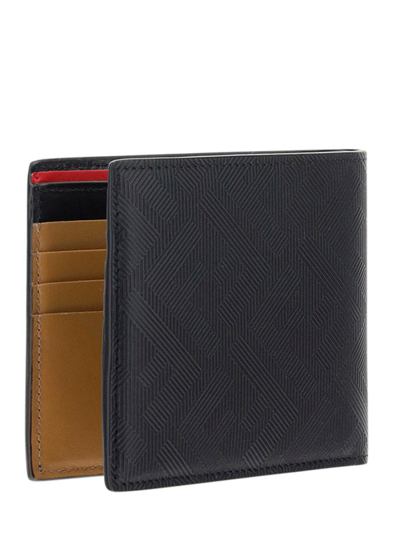 Bi-fold Wallet - Black/Red/Beige