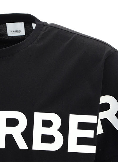 Horseferry Print Cotton Oversized T-shirt - Black