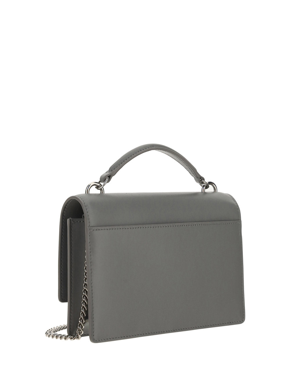 Sunset Chain Wallet Bag in Smooth Leather - Grey
