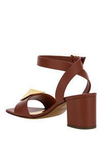 One Stud Sandal in Calfskin With Maxi Stud - Gingerbread