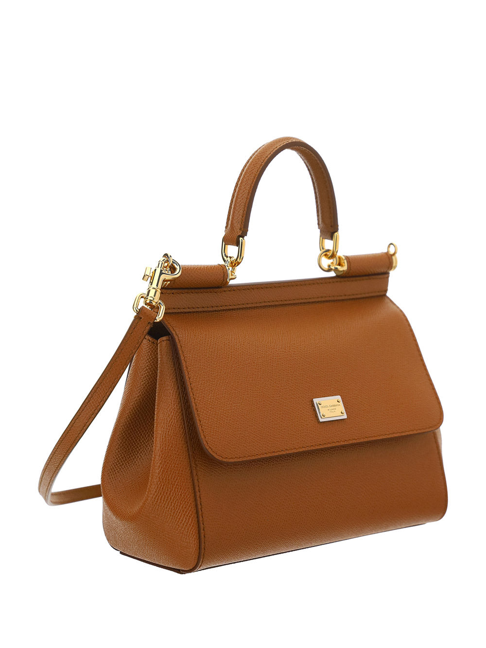 Small Sicily Bag In Dauphine Calfskin - Brown